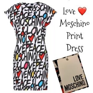 Love Moschino Logo Graffiti Print Dress Size 4 💗
